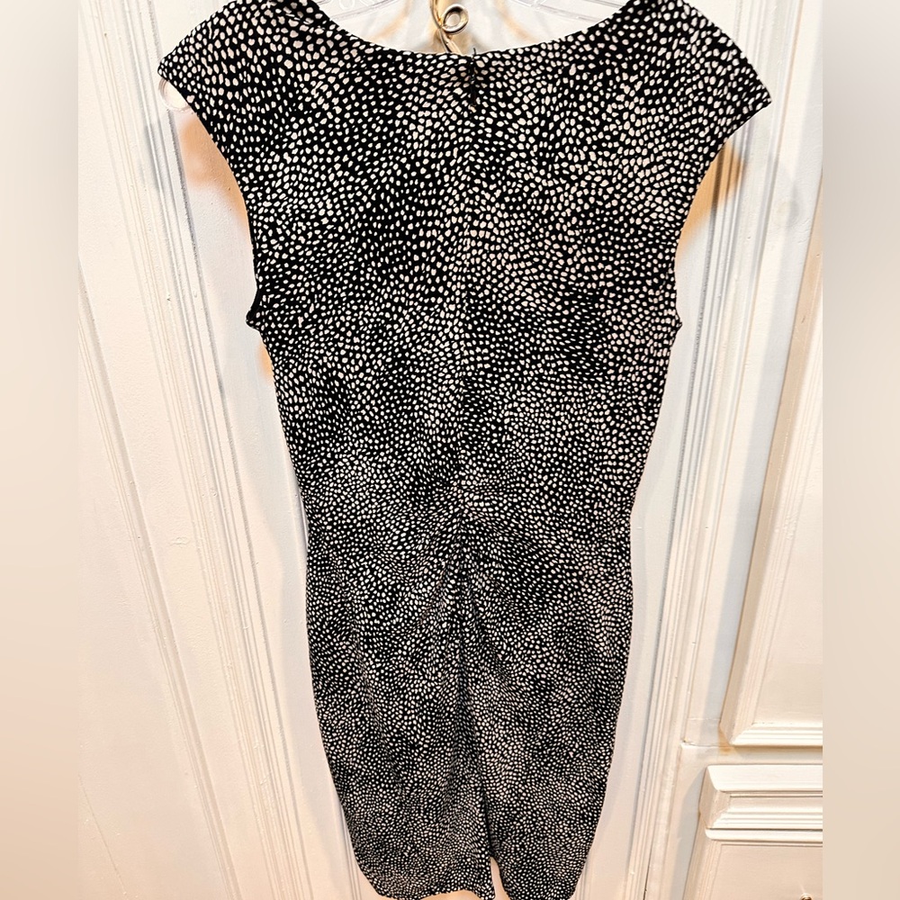 Ann Taylor Elegant Black/White polkadot dress - Picture 2 of 5